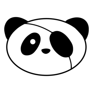 Covered Eye Panda Decal (Black)